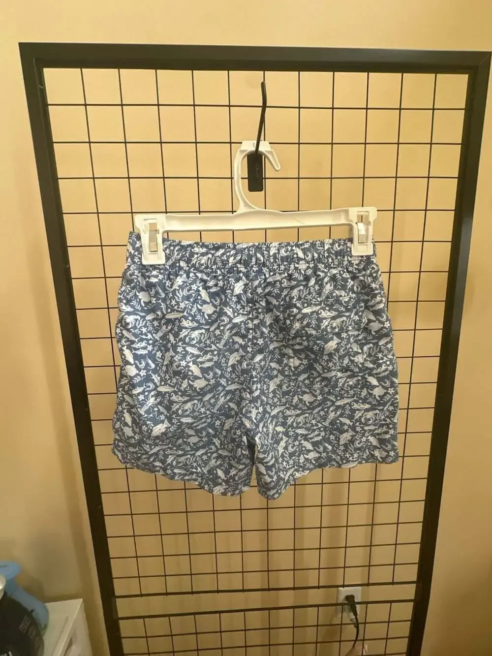 Surf Style Boys Blue Tropical Ocean Life Print Swim Trunks Size 10